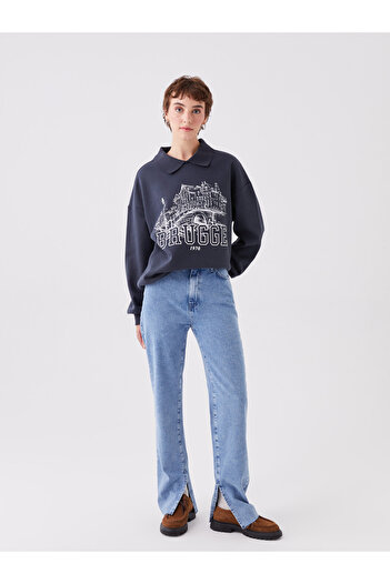 LC Waikiki Pantaloni drepti de damă cu talie înaltă
