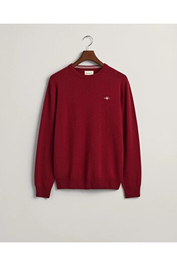 Gant Erkek Kırmızı Regular Fit Bisiklet Yaka Kazak