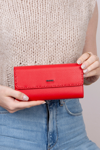 Grande L2732 Genuine Real Leather Large Size Special Design Hand-Stitched Women's Portfolio Wallet