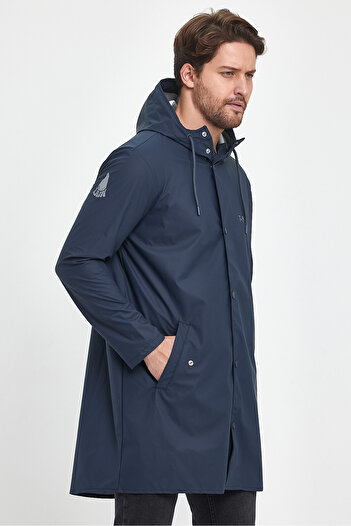 T Rain Stay Dry Navy Blue Men's Raincoat