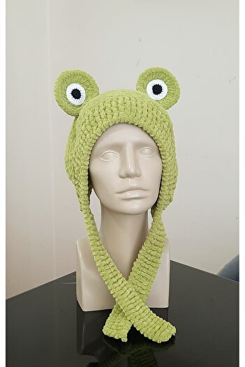 HemaSTR Hand Knitted Thick Frog Model Plush Unisex Hat