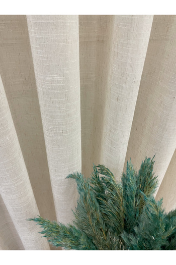 Brillant Linen Look 1/2,5 Pleat - ECRU - CREAM Tulle Curtain