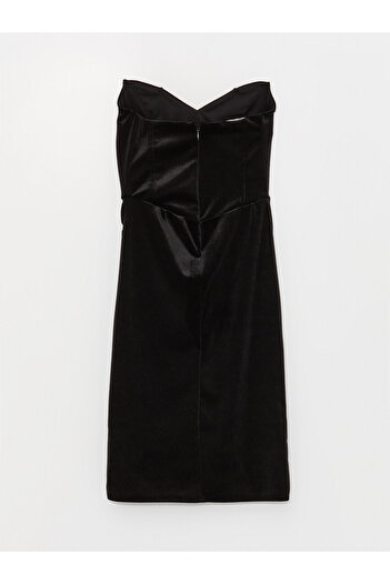 LC Waikiki Women's Strapless Plain Velvet Dress