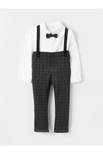LC Waikiki Plaid Patterned Baby Boy 3-Piece Set