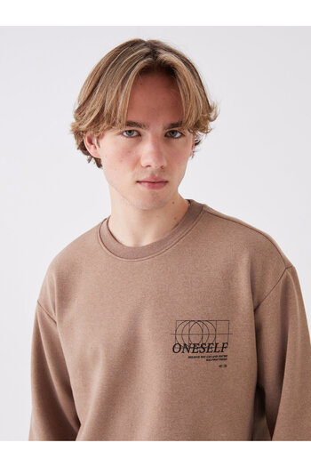 LC Waikiki Ανδρικό φούτερ - Crew Neck, Μακρυμάνικο, εμπριμέ