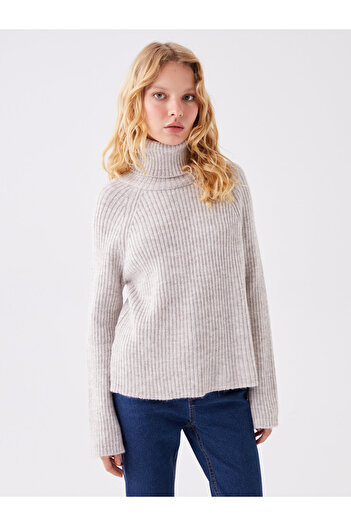 LC Waikiki Turtleneck Women's Knitwear Sweater - Solid Long Sleeve