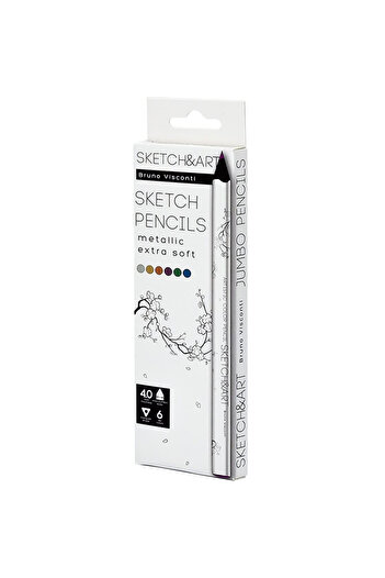 Bruno Visconti Sketch&Art Professional Dry Paint Pen Thick Body 4mm Metallic 6 Colors No:30-0118-01