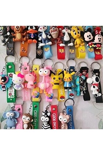 Yenigeldi 2Pcs New Luxury Colorful Three-dimensional Silicone 3d Keychain Bag Ornament And 3d Toy