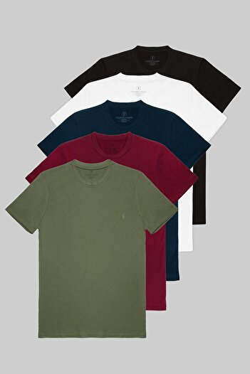 COMBİNE MİCHAİL Standard Mold Basic Crew Neck 5 Pack T-shirt
