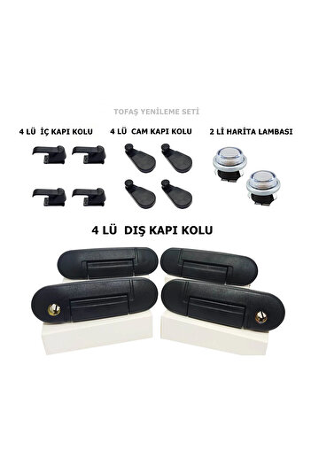 Karagül ticaret Tofaş Doğan SLX, Kapı Kolu Cam Kolu Harita Okuma Lambası 14'lü Set