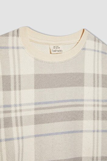 DeFacto Gemustertes Sweatshirt für Jungen - Rundhalsausschnitt B5391a823wn