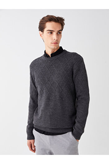 LC Waikiki Men's Knitwear Sweater - Long Sleeve, Crew Neck