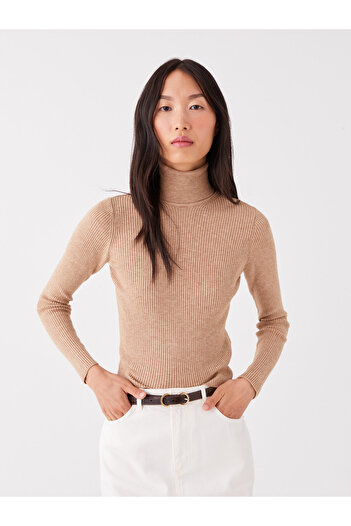 LC Waikiki Turtleneck Women's Knitwear Sweater - Solid Long Sleeve