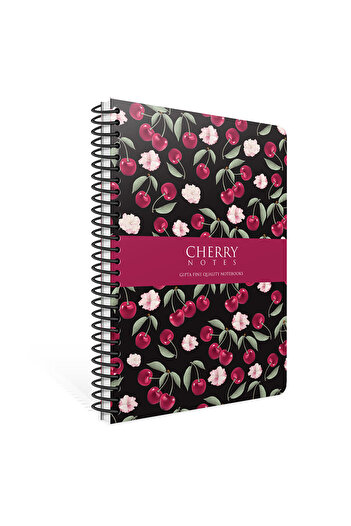 Gıpta Cherry Spiral Hard Cover 17x24 120 Sheets Ruled Notebook 6371