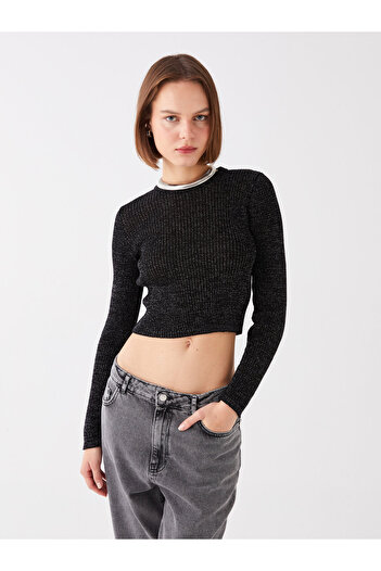 LC Waikiki Crew Neck Shiny Look Long Sleeve Women's Knitwear Sweater