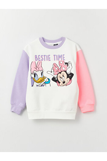 LC Waikiki Dívčí mikina s dlouhým rukávem s potiskem Disney s Crew Neck