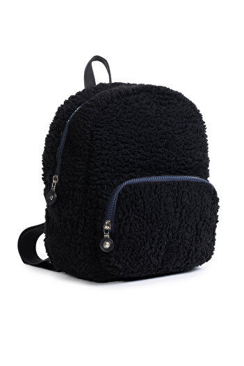 NOTHING Women's Two-Compartment Adjustable Strap Furry Plush Shoulder and Backpack
