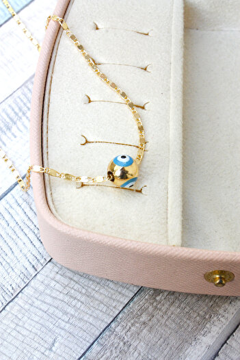 Neva GOLD PLATED ARPA CHAIN TURQUOISE MINI CUBE BIGUTER NECKLACE