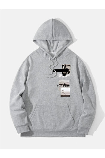 NOFLEN Унісекс Світшот з принтом The Past Oversize Hoodie
