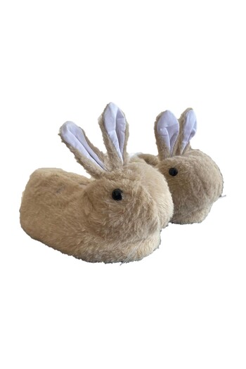 VASKONİ Panduf Unisex Tavşan Figürlü Kışlık Rahat Peluş Ev Terliği