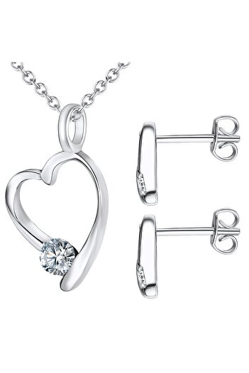Lulu & Jane Set mit Kristallen von Swarovski® Set (Kette+Ohrstecker)
 verziert mit Kristallen von Swarovski® we