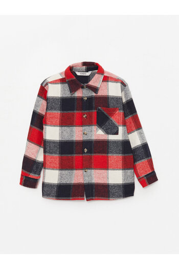 LC Waikiki Comfortable Fit Plaid Boys' Shirt Jacket