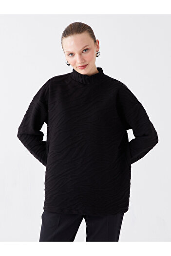 LC Waikiki Crew Neck Self Patterned Long Sleeve Women's Tunic
