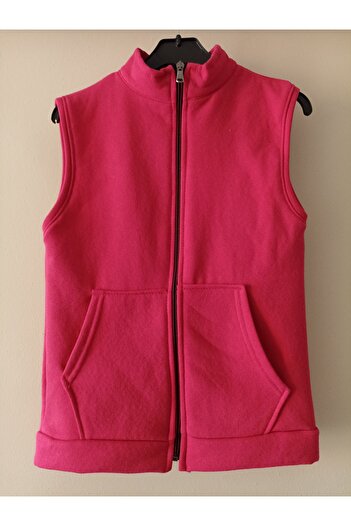 MASAL BEBE ÇOCUK Girl's 3-Thread Fleece Inside Kangaroo Pocket Seasonal and Winter Vest