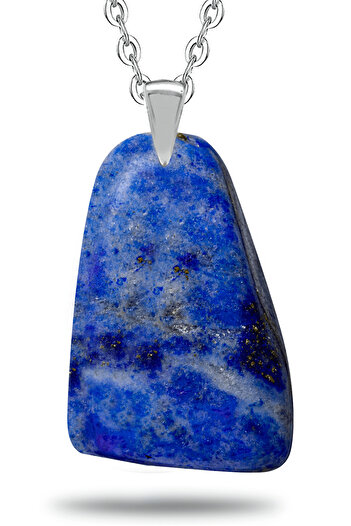 Tesbih Atölyesi Sertifikalı Ham Işlenmemiş Şekilsiz Doğal Lapis Lazuli Taşı Kolye
