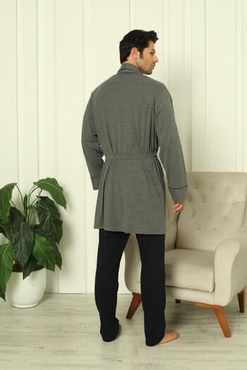 Espuar Men's 3 Piece Robe and Long Sleeve Pajama Set 2023