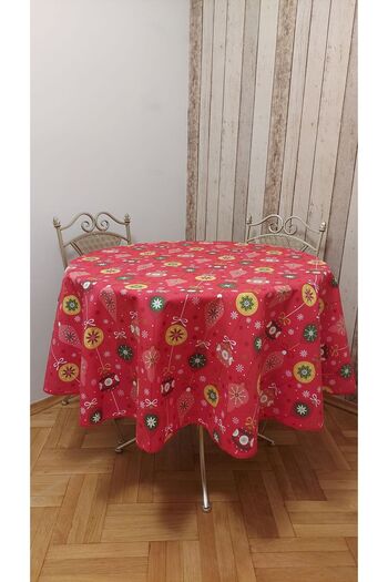 gonk Round Christmas Patterned Duck (LIQUID PUSHER, SPOT-PROOF) Fabric, Table Cloth
