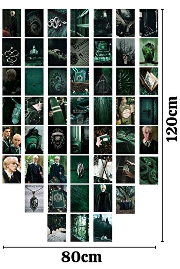 Postifull Harry Potter Poster Seti - Poster Kolaj Seti - Slytherin Binası - 50 Adet - 10cm*15cm - Kutulu Set