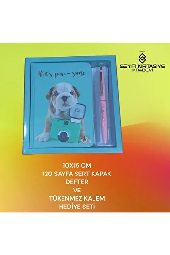 SEYFİKİRTASİYE 10X15 CM 120 FOIȚE CĂRȚI CU COPERTĂ TARE SET CADOU CĂRȚI ȘI PENĂ