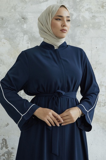 InStyle Salvia Casual Sleeve Piping με σχέδιο Abaya - Navy Blue