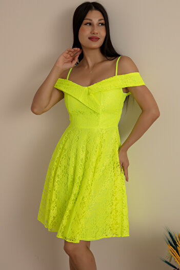 PULLIMM Rope Strap Lace Short Evening Dress 13116