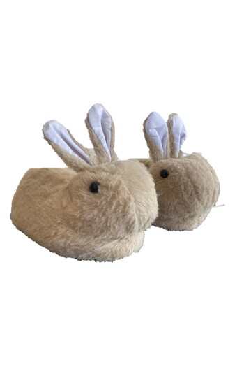 VASKONİ Panduf Unisex Tavşan Figürlü Kışlık Rahat Peluş Ev Terliği
