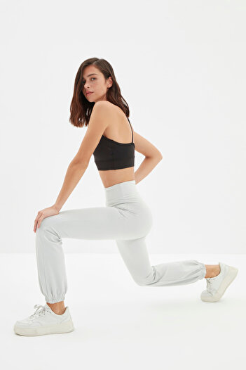 Trendyol Collection Γκρι Jogger Recovery πλεκτό αθλητικό φούτερ TWOAW22EA0196