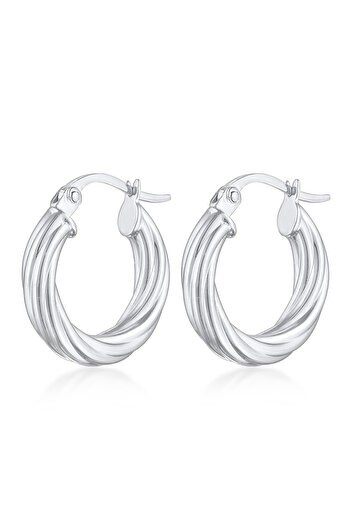 ELLI Ohrringe Creolen Twisted Look Gedreht 925 Silber
