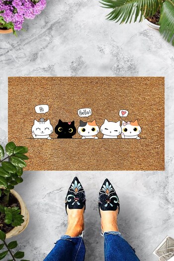 on the clouds Digital Printed Cats Patterned Decorative Door Mat