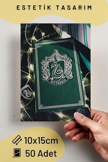 Postifull Harry Potter Poster Seti - Poster Kolaj Seti - Slytherin Binası - 50 Adet - 10cm*15cm - Kutulu Set