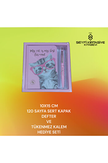 SEYFİKİRTASİYE 10X15 CM STRIPED 120 PAGE HARD COVER NOTEBOOK AND BALL-PROOF PEN GIFT SET