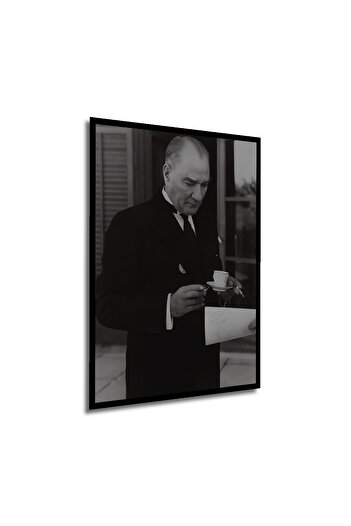 Teona Ahşap Atatürk Ahşap Tablo Atatürk Portre Tablo 188 Çerçeve Görünümlü Dikey Duvar Dekorasyon Tablosu