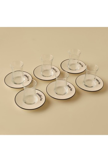 Bella Maison Tea Talk 6-Tea Cup Set Black (170 Cc)