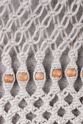 Bevella Macrame Cord Tek Büküm Taranabilir makrome ipi 3mm 4 Adet 250 gr Ekru