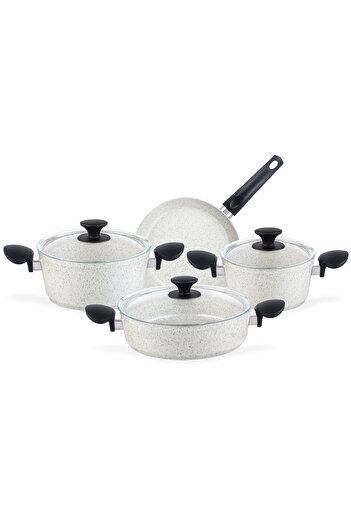 Madame Coco Gordes Granite Look 7 Parça Tencere Seti