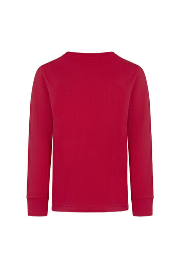 Nike Children's Red Crew Neck Printed Sweatshirt 95C591-R78 Jdb Practice Flight Ls t