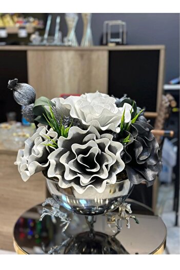 DM HOME Ghiveci de flori din metal cu cal cu flori