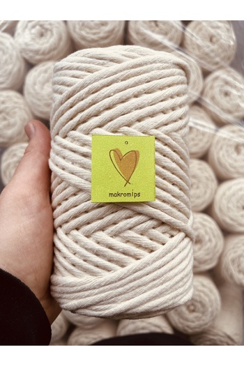 Makromİps Σχοινί Macrame (250 Gr) Μονό Twist Cotton Τσάντα Rainbow Παντόφλες Καλάθι Κουρτίνα Supla.