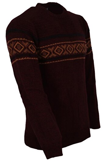 Modarar Men's Sweater Zero Collar Regular Fit Claret Red RAR01113