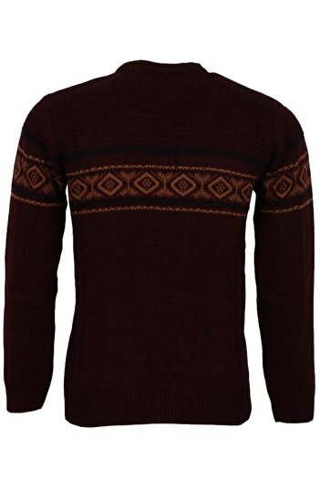 Modarar Erkek Kazak Sıfır Yaka Reguler Fit Bordo RAR01113